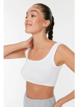 Tena Women's White Thick Strappy Crop Tank Top  - Image 3