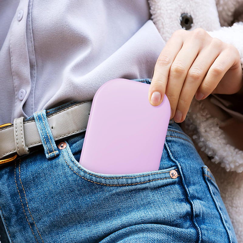Benbilry Lighted Compact Travel Mirror with 3 Color Lights, 1X/3X Magnifying Ultra Slim Rechargeable Pocket Mirror for Purse, 2-Sided, Handheld, Folding, Portable, Purple - Image 2
