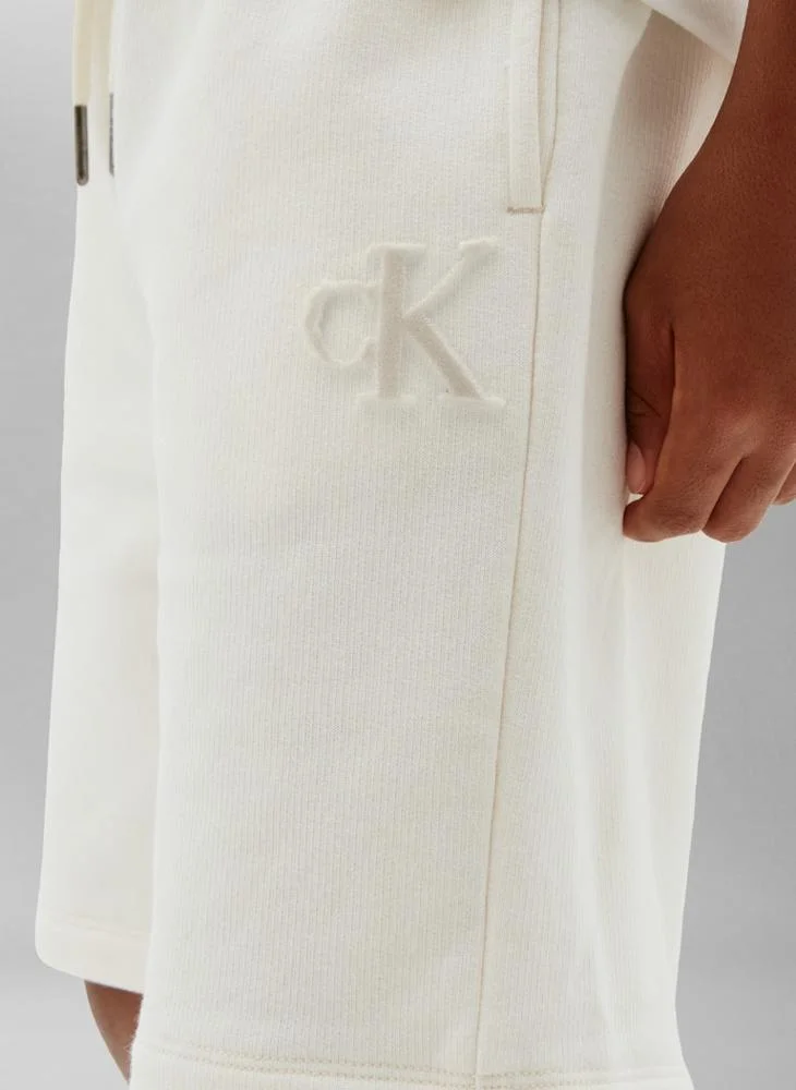Calvin Klein Jeans Tofu Flock CK Monogram Sweat Shorts for Men | Best Price UAE