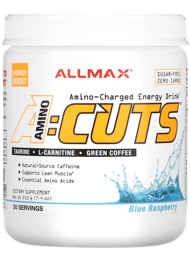 Allmax ACUTS, Amino-Charged Energy Drink, Blue Raspberry, 7.4 oz (210 g) 