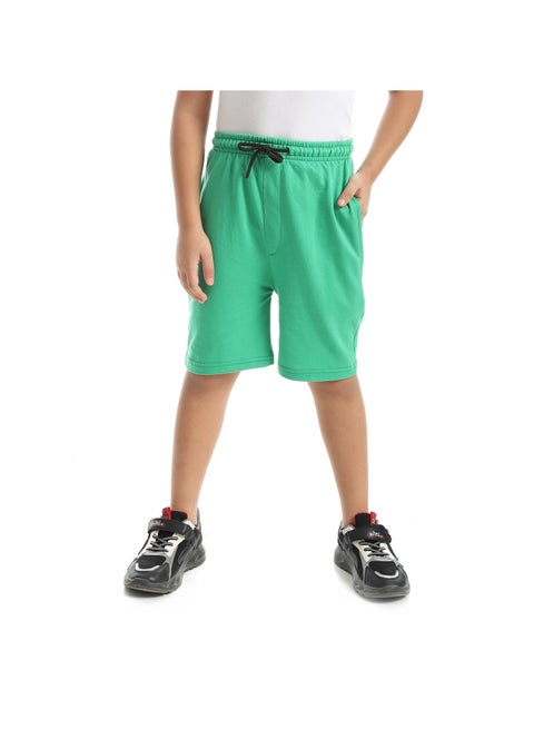 A Stylish Trend With Sided Pockets Light Blue Short_Green