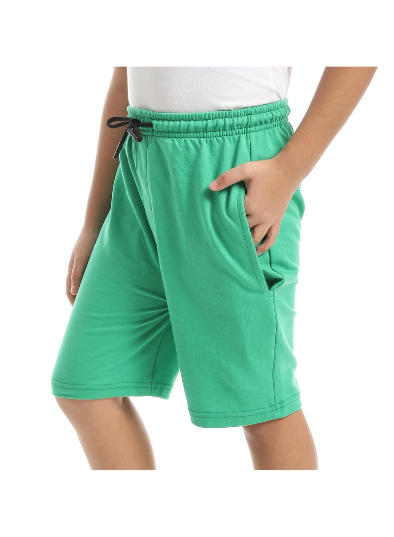 Andora A Stylish Trend With Sided Pockets Light Blue Short_Green - Image 2