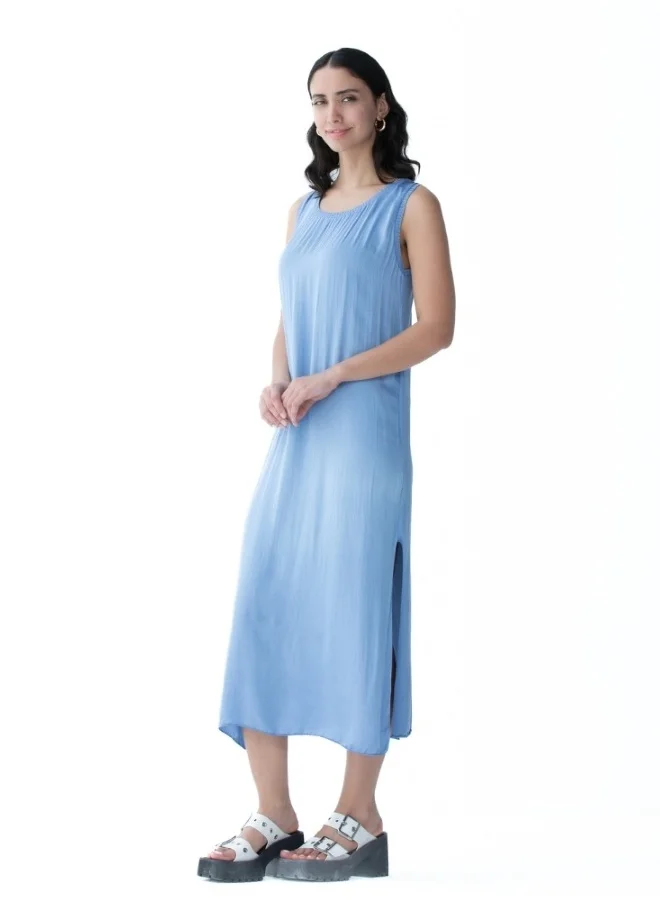 HaILYS Light Blue Sleeveless Midi Dress