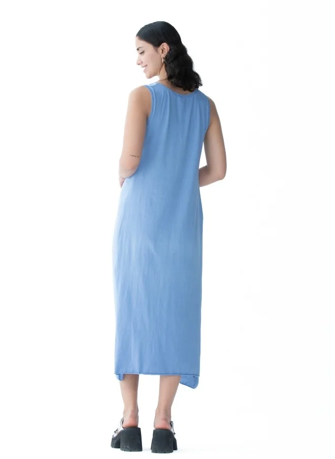 HaILYS Light Blue Sleeveless Midi Dress