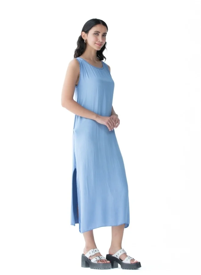 HaILYS Light Blue Sleeveless Midi Dress