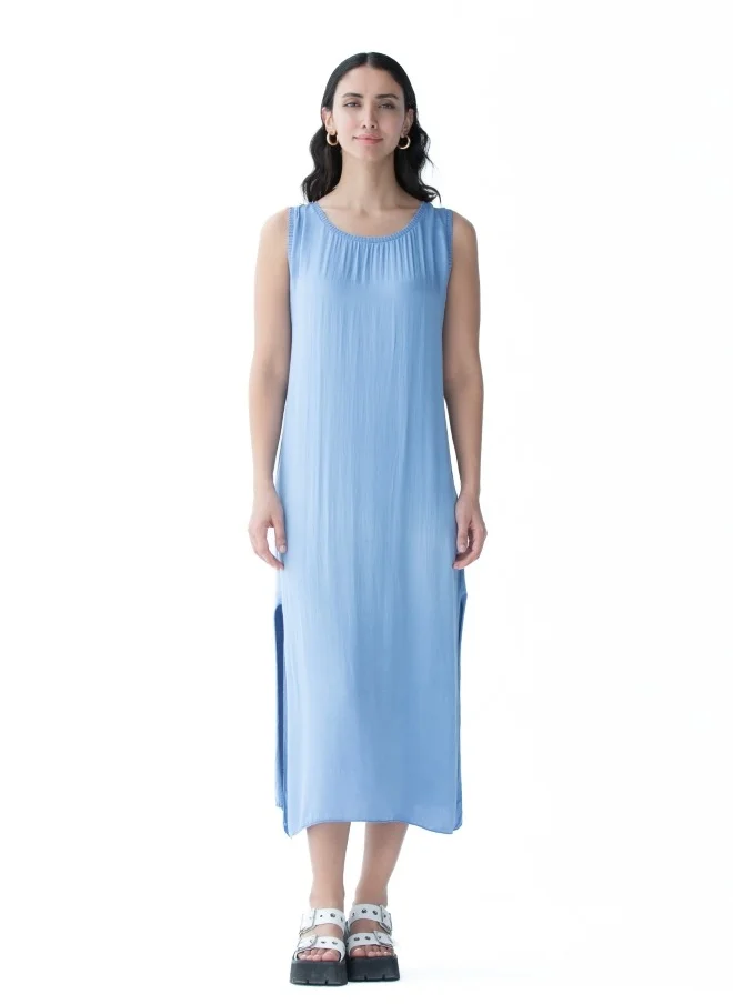 HaILYS Light Blue Sleeveless Midi Dress