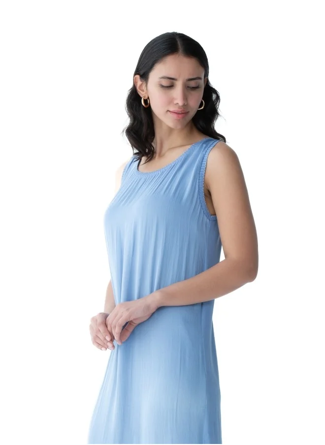 HaILYS Light Blue Sleeveless Midi Dress
