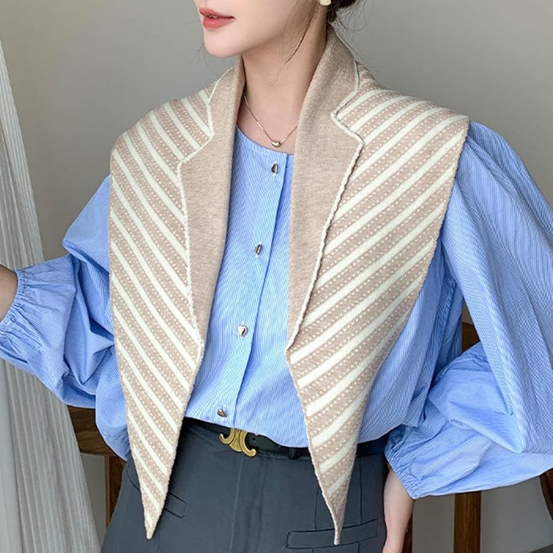 Soft Cotton Knitted Shawl Wrap Unisex Fashion Accessory Size As Shown - Image 5