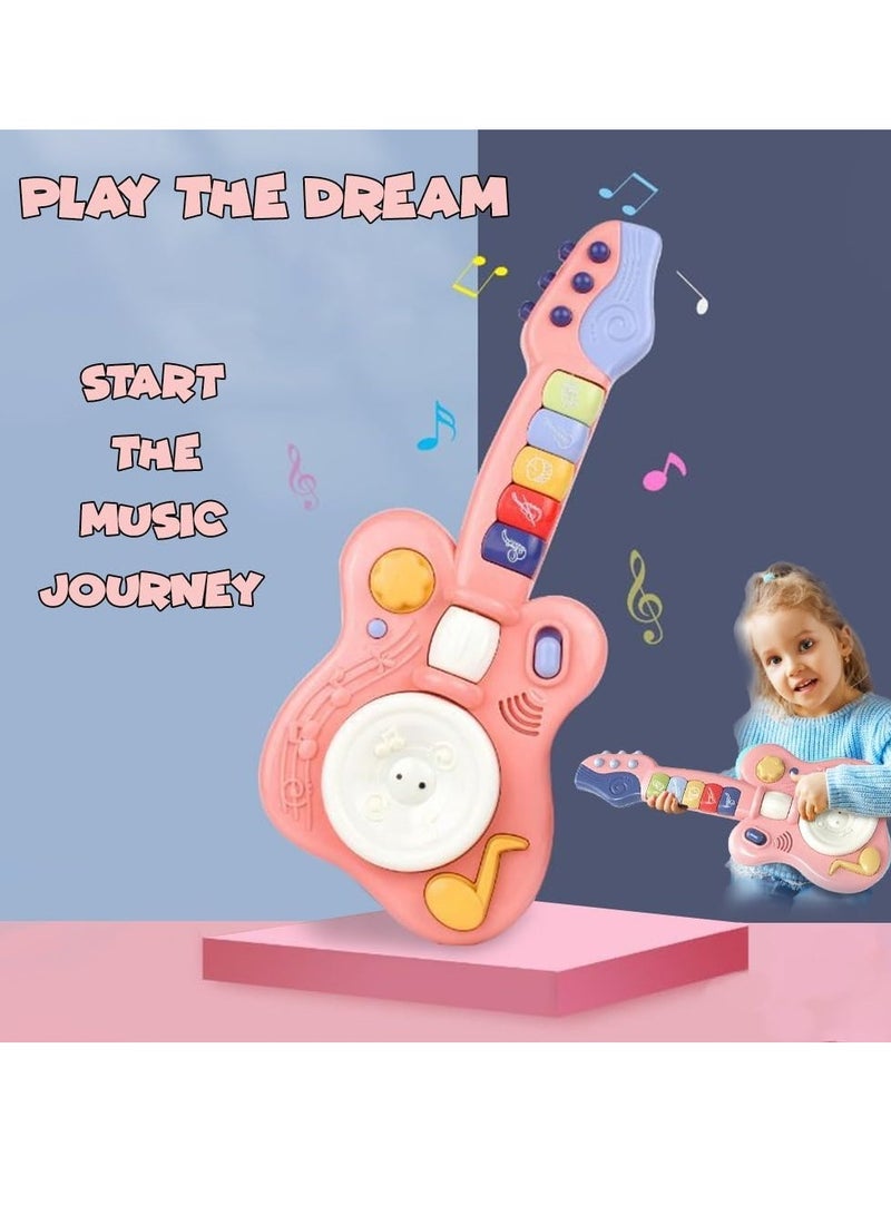 UKR Electronic Musical Toy – Pink Handheld Guitar for Kids 3+ | Battery-Powered ABS Electric Guitar for Creative Play & Early Learning - Image 4