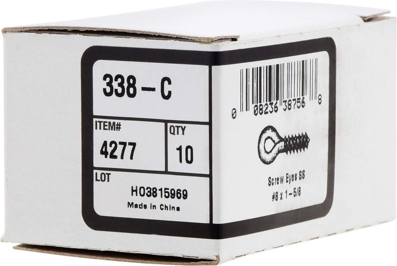 Hillman 4277 Stainless Steel Screw Eyes (#8 x 1-5/8") - 10 pieces - Image 3