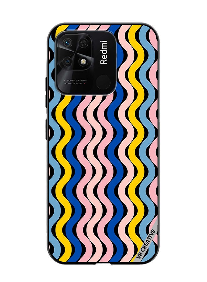 VR CREATIVE Protective Case Cover For Xiaomi Redmi 10C Retro Vintage Waves Groove Design Multicolour - Image 1