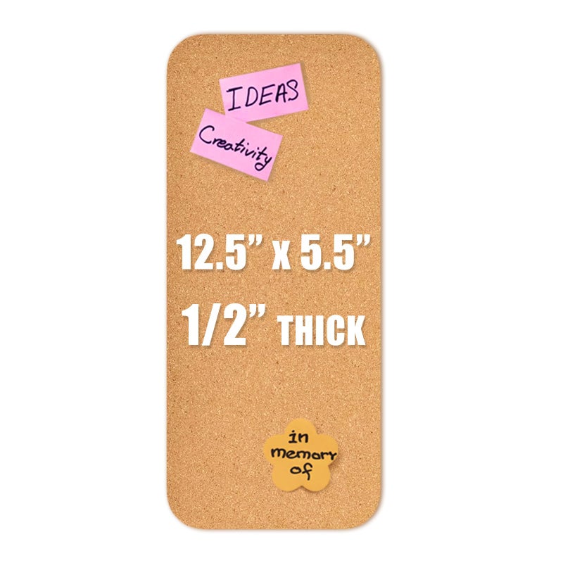YCCYYCCY 1 PC 12.5"*5.5" Self-Adhesive Cork Board, 1/2"(12mm) Thick Cork Boards for Walls, 1 Pack 12.5"*5.5" Bulletin Board, Cork Board Tiles for Office, Home, School (1PC) - Image 1