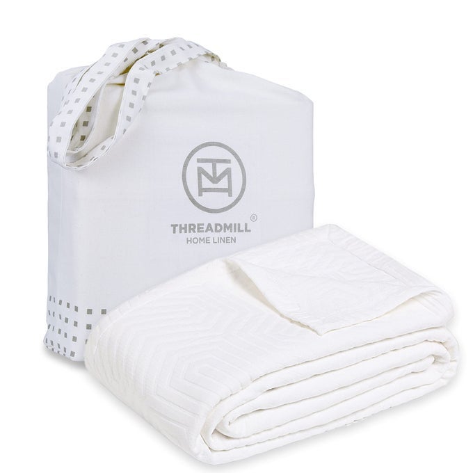 LUXURY COTTON BLANKETS FOR QUEEN SIZE BED ALLSEASON 100 COTTON QUEEN SIZE BLANKET ASTER JACQUARD COZY LIGHTWEIGHT SOFT BREATHABLE COVERLET FITS FULL SIZE BED 90X92 WHITE