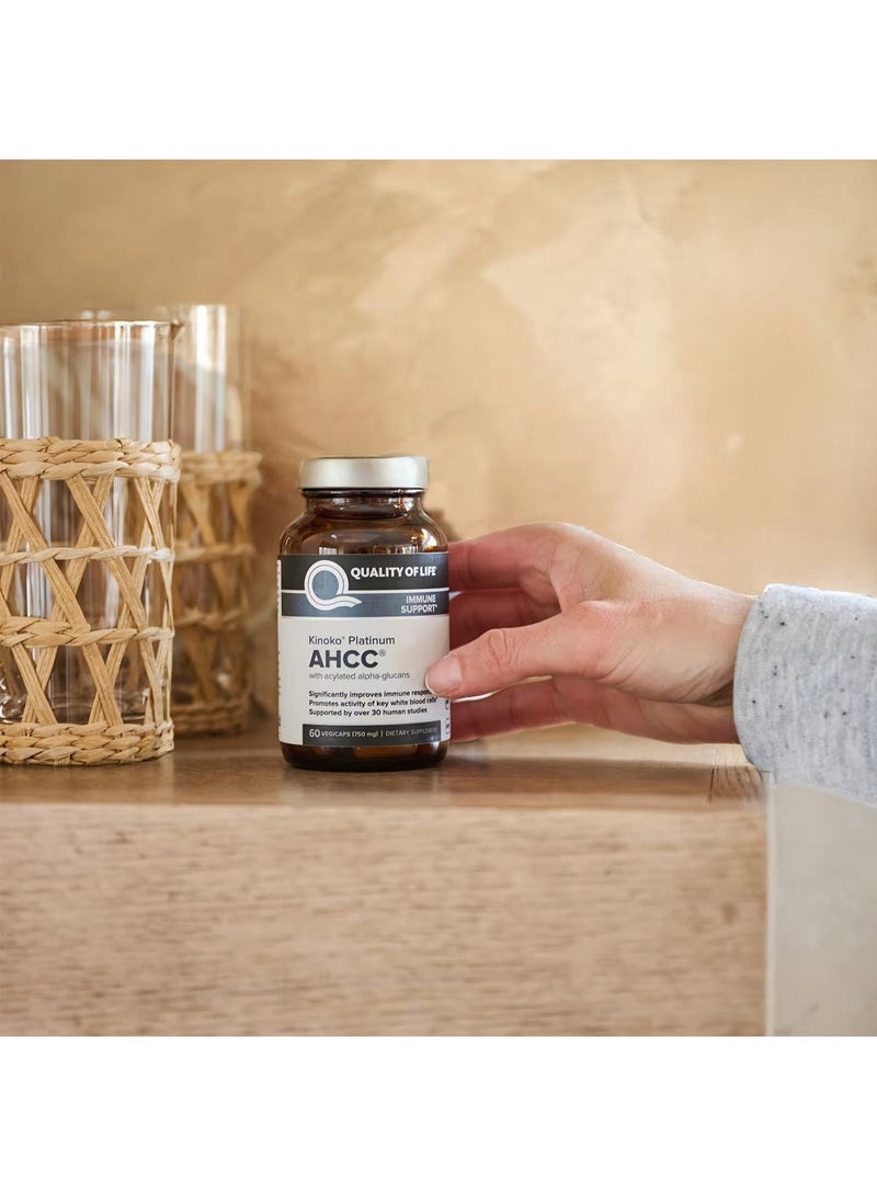 Quality of Life Kinoko Platinum AHCC with Acylated Alpha-Glucans, 60 Vegicaps - Image 5