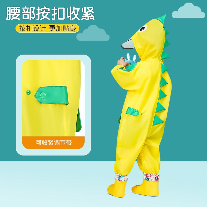 Children'S One-Body Raincoat Rain Pants Children'S Poncho Dinosaur Boys And Girls Primary School Students Kindergarten Baby Rain Gear Whole Body - Image 5