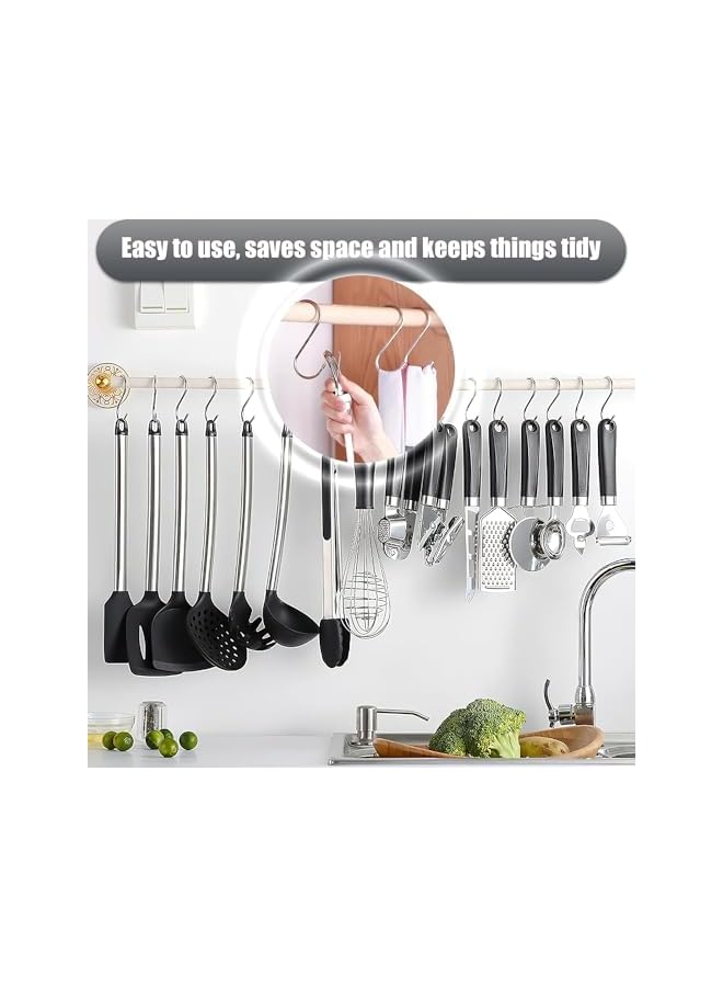 S-TOP S Hooks, 10 Pcs Hooks For Hanging, 4.3 Inch Stainless Steel Hook Kitchen, Work Shop, Bathroom, Bedroom, Garden, Office(Silver) - Image 5
