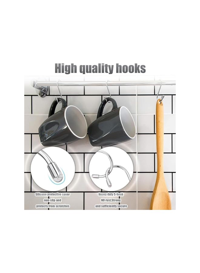 S-TOP S Hooks, 10 Pcs Hooks For Hanging, 4.3 Inch Stainless Steel Hook Kitchen, Work Shop, Bathroom, Bedroom, Garden, Office(Silver) - Image 3