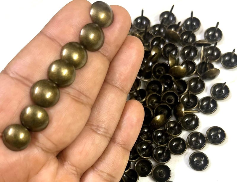 VEEOMI 11mm Round Head Furniture Nails Decoration Thumb Nails Tacks Pushpins Antique Gold 11mm Bronze 100 Pcs Chair Nails  - Image 5