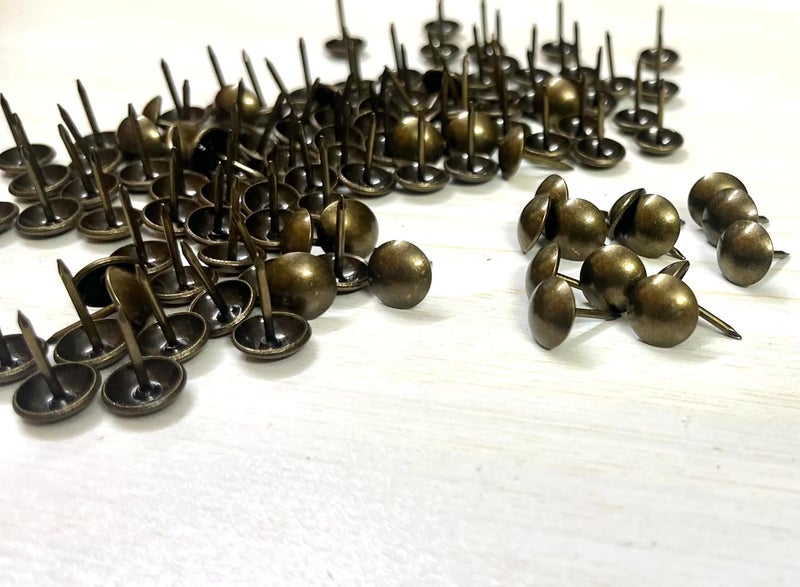 VEEOMI 11mm Round Head Furniture Nails Decoration Thumb Nails Tacks Pushpins Antique Gold 11mm Bronze 100 Pcs Chair Nails  - Image 3
