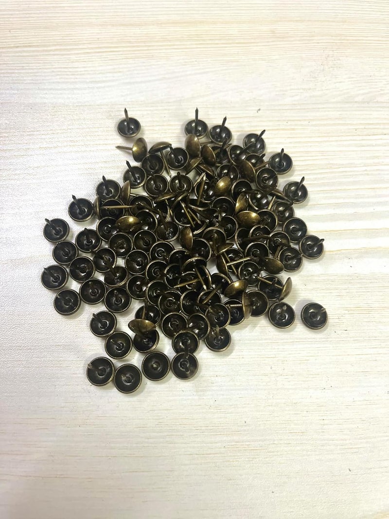 VEEOMI 11mm Round Head Furniture Nails Decoration Thumb Nails Tacks Pushpins Antique Gold 11mm Bronze 100 Pcs Chair Nails  - Image 4
