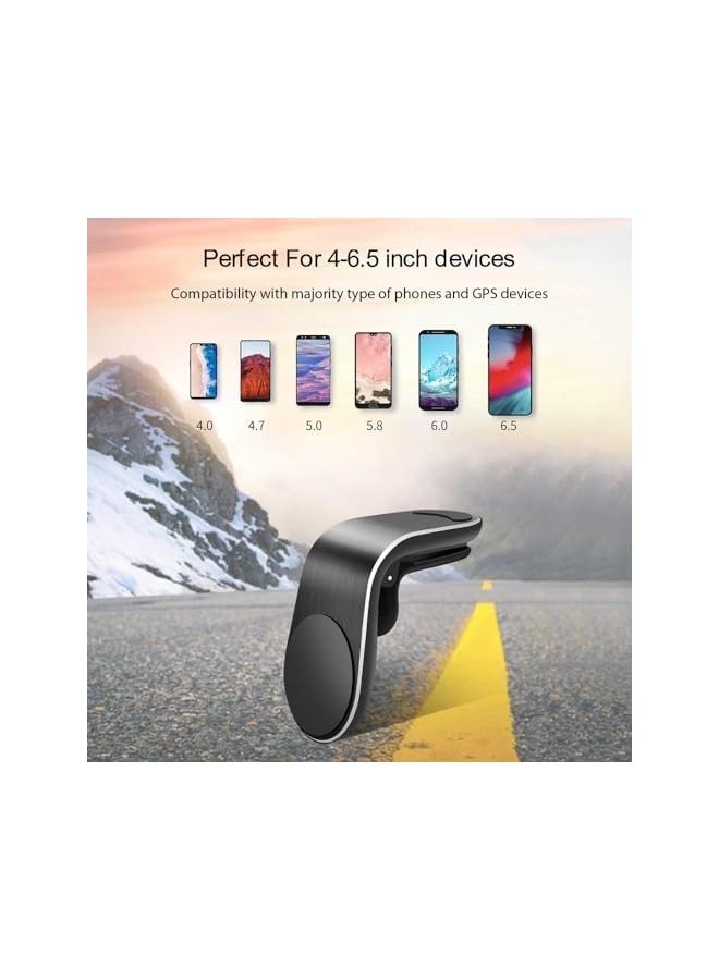 S-TOP 2 Pack Magnetic Phone Car Mount, Air Vent Phone Car Mount, Clip Car Air Vent Magnetic Mount, Hands Free Universal Smart GPS Cell Phone Holder, Universal Car Cellphone Holder (Black) - Image 3
