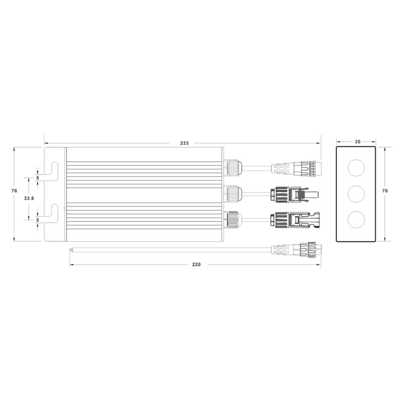 Sinewave Grid-connected Inverter Solar Power Micro Inverter Intelligent Maximum Power Point Tracking Sine-Waves Output Inverter with Solar Panel Plug and Plays - Image 3