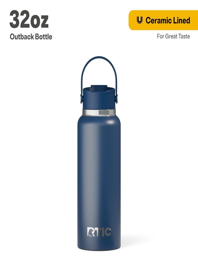 RTIC 32 oz Ceramic Lined Insulated Outback Bottle, Leak Resistant, Navy - Image 2
