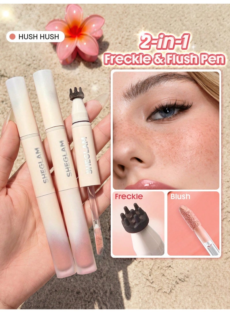 شيجلام Sunspell Freckle & Flush Pen-Hush Hush Stamp Freckle Pen Tint Liquid Blush Smooth Long-Lasting Smudge-Proof Sweat-Proof Multi-Use Combo Hush Hush - Image 1