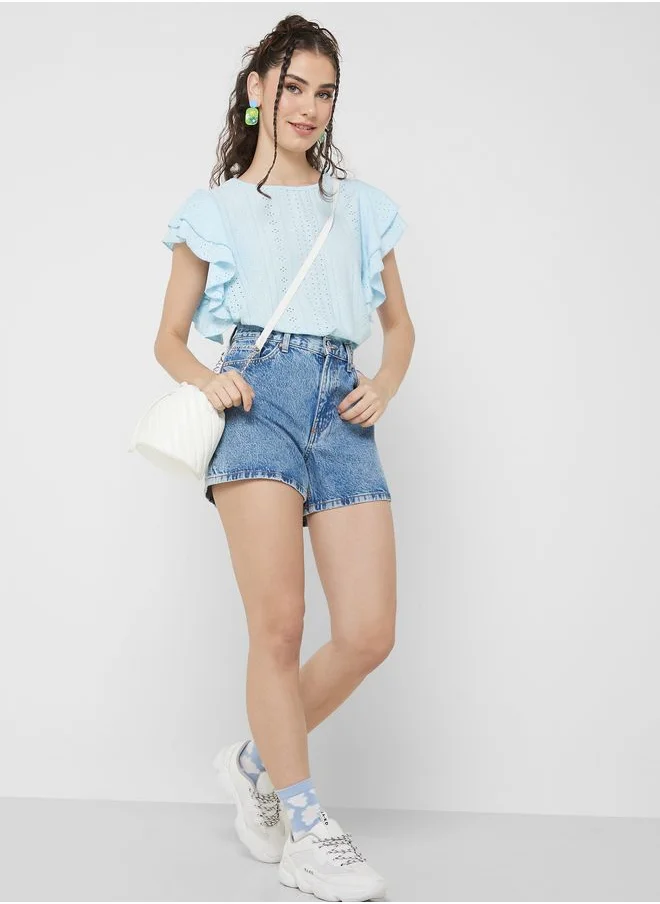 Ginger Urban Minx Flutter Sleeve Top