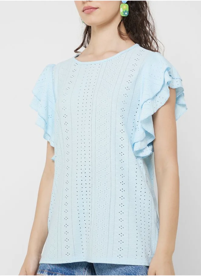 Ginger Urban Minx Flutter Sleeve Top