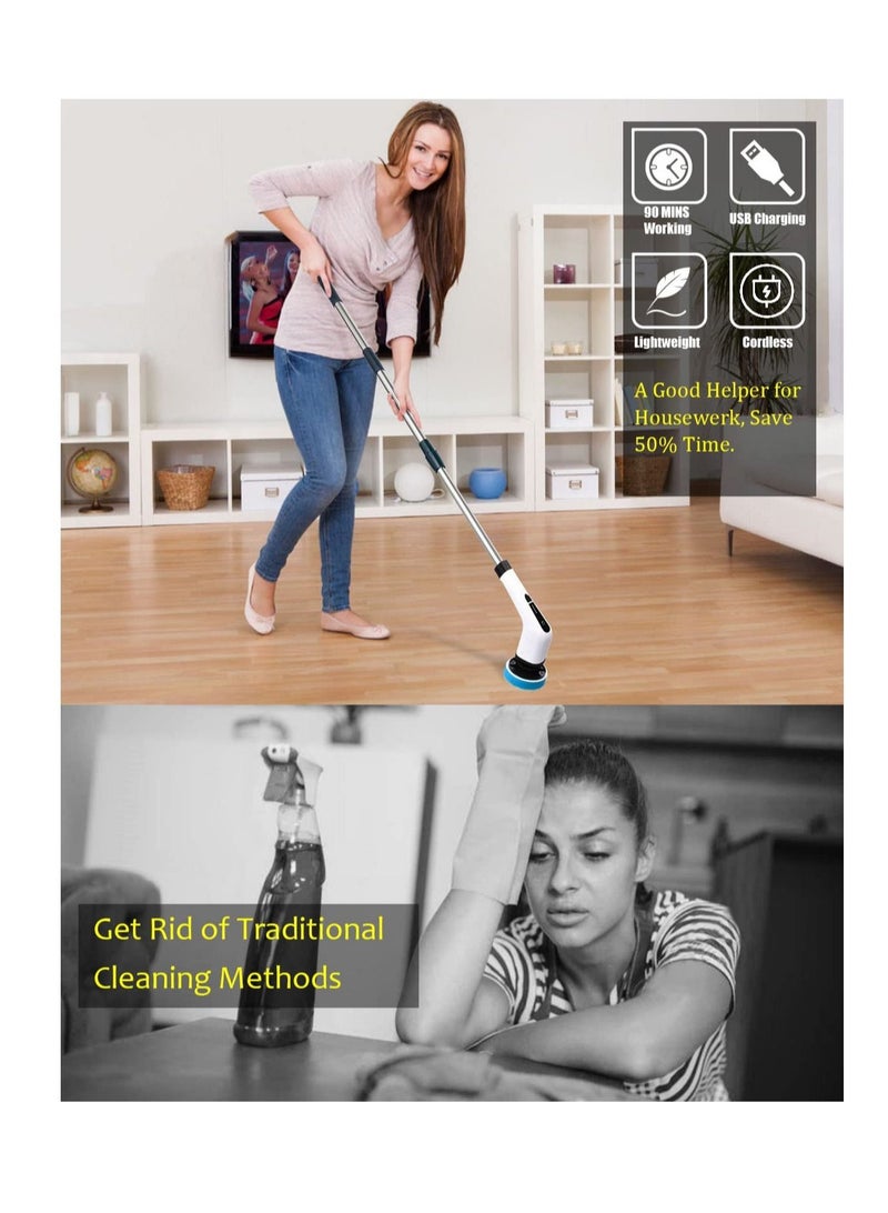 SYOSI Long Lasting Battery Life - Powered by large capacity rechargeable premium battery, the shower scrubber combined USB-C fast charge technology and battery level display function, you never need to worr - Image 4