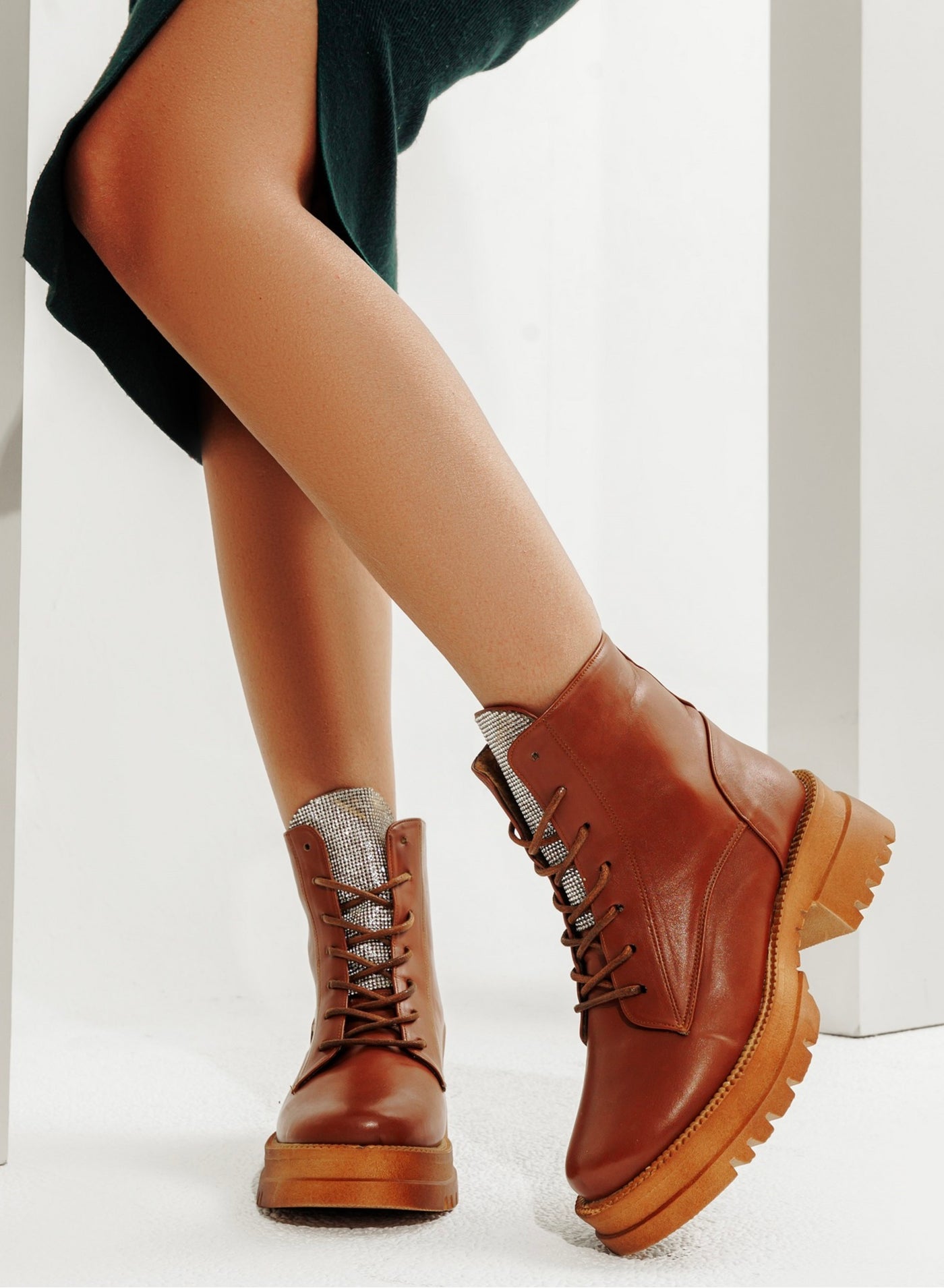 Stress Leather Half Boot