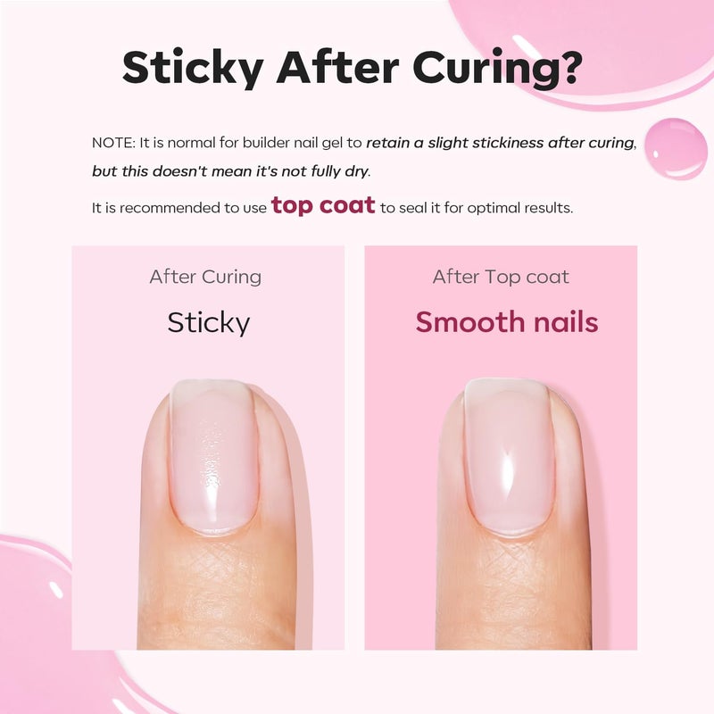 modelones Builder Nail Gel, 8-in-One Baby Pink Builder, Pastel Pink Rubber Base Gel Polish, LED Lamp Cured Color Base Hardener Apex Building Strengthener Extension for DIY Salon Girls Home - Image 4