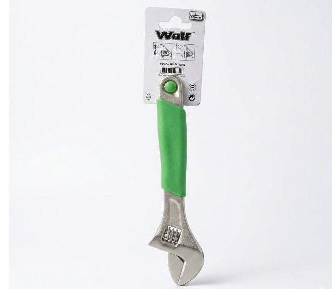 Wulf 8-Inch Adjustable Wrench 200mm Drop Forged Alloy Steel Spanner with Ergonomic Non Slip Grip Laser Etched Metric Scale for Automotive Plumbing Industrial Maintenance Household DIY Repair Tool - Image 2