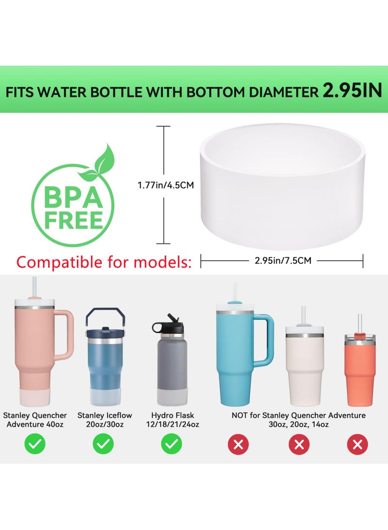 2 Pcs 75mm Silicone Cup Protection Case Storage Vacuum Bottle Compatitable for 30/40oz Anti Slip Scratch Resistant-Clear  - Image 2