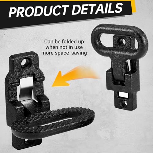 Gedlex 2 Pack Folding Safety Step,Black, E-Coat Steel Heavy-Duty Fold Down Utility Body Step Grab flip-up Handle Step for Truck,Trailers, Busses, Boat, RV, Camper, and Other Vehicles - Image 4