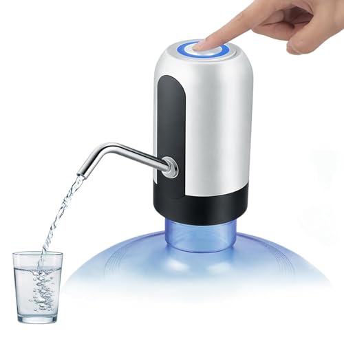 UrbanBite Water Dispenser Pump Automatic Wireless Water Can Dispenser Pump for 20 Litre Bottle Water Can Stand Jar Dispenser for Home Office Camping Parties - White - Image 1