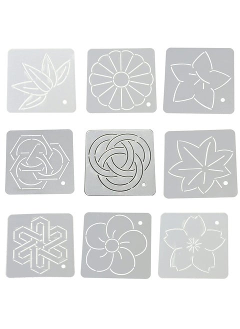 YICBOR Flower Line Quilting Stencil Kit 9pcs Quilting Rulers and Templates Set Reusable Flower Thorn Embroidered Stencils Crimping Template DIY Sewing Tool Set