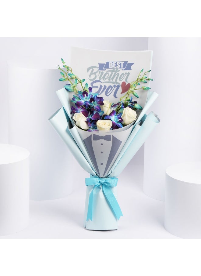Ferns N Petals - Best Brother Ever Fresh Flowers Bouquet - Image 1