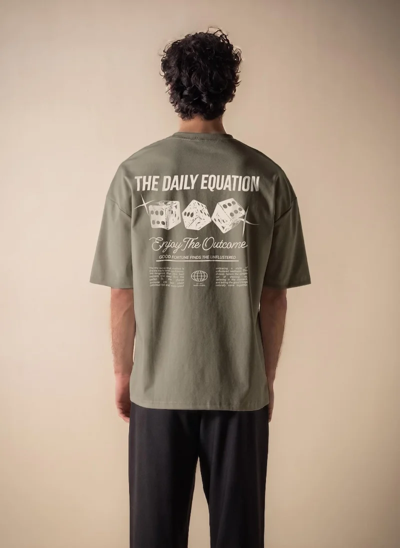 SHAPES CONTRAST PRINTED MIDWEIGHT T-SHIRT