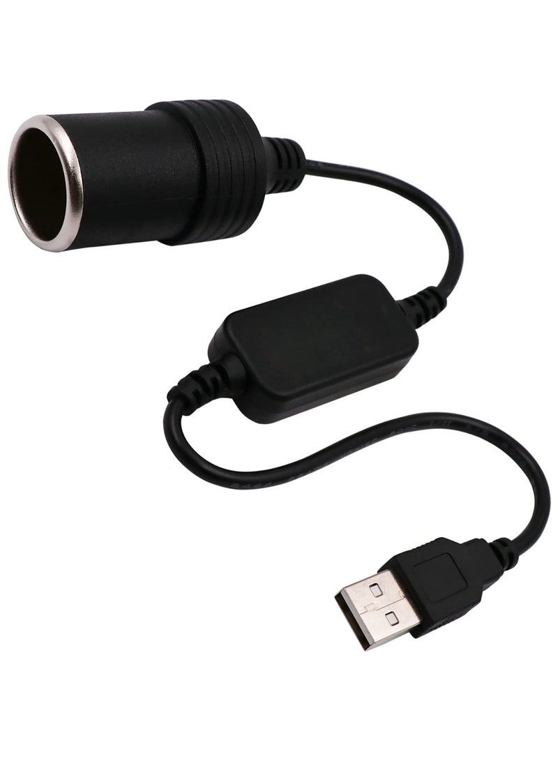 general USB A Male to 12V Car Cigarette Lighter Socket Female Converter Cable,USB Cigarette Lighter Adapter  (8W Max) 1Ft/30cm - Image 1