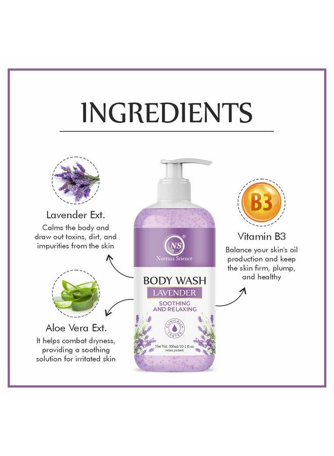 Nuerma Science Lavender Body Wash With Vitamin E | Super Soothing, Calming, Hydrating, Moisturizing & Relaxing Shower Gel | Sulphate & Paraben Free Shower Gel For Women & Men - 300Ml - Image 3
