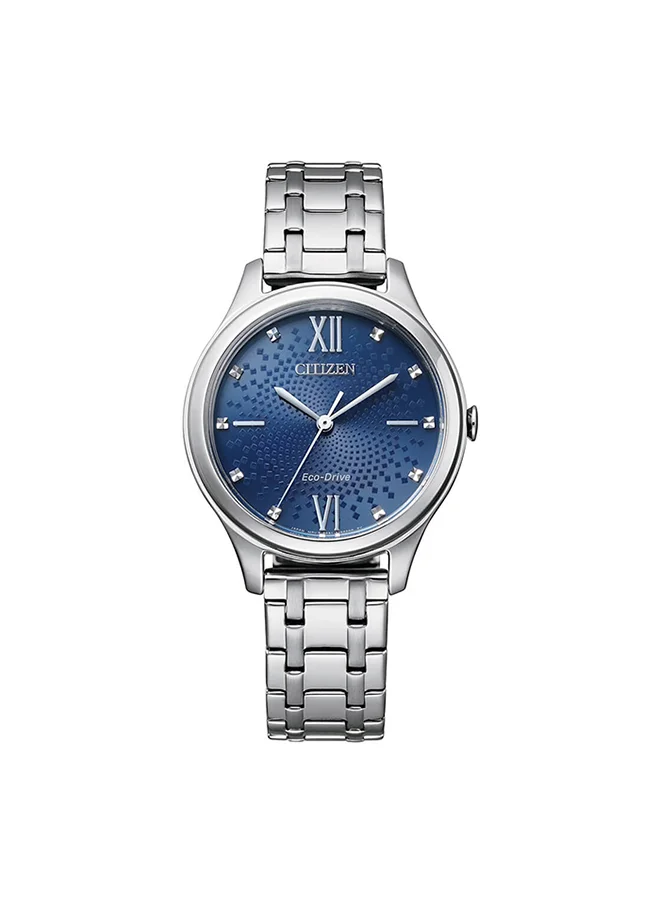 CITIZEN Women's Analog Round Shape Stainless Steel Wrist Watch EM0500-73L - 32 Mm