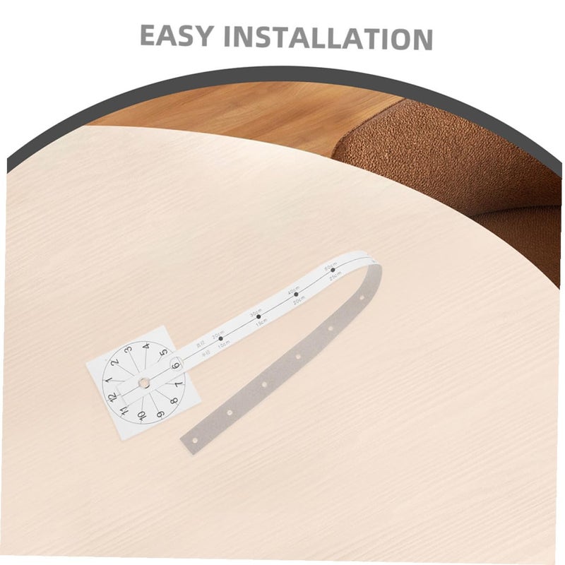 8 قطع مجموعة ساعة حائط DIY مع مسطرة قياس حركة صامتة لغرفة المعيشة المكتب الفصل الدراسي - Image 4