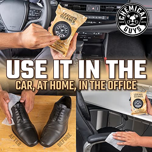 Chemical Guys مناديل تنظيف الجلد من كيميكل غايز PMWSPI20850 حزمة ميغا 50 للسيارات، الأثاث، الأحذية، وأكثر، تعمل على الجلد الطبيعي، الصناعي، الجلد الصناعي، والجلد المزيف وأكثر، (50 قطعة) - Image 4