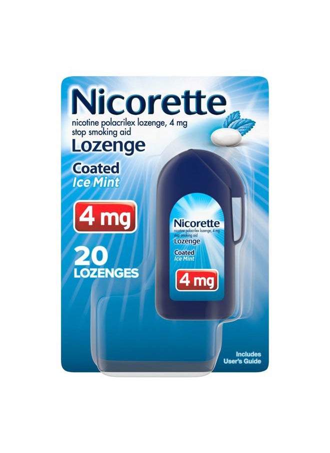 nicorette 4 mg Coated Nicotine Lozenges to Help Quit Smoking - Ice Mint Flavored Stop Smoking Aid, 20 Count  - Image 1