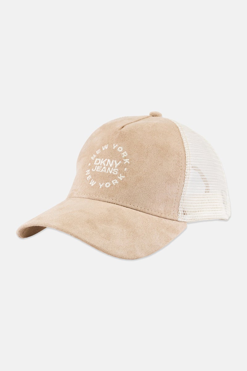 DKNY Jeans Kids Boy Embroidered Logo Adjustable Cap, Beige - Image 1