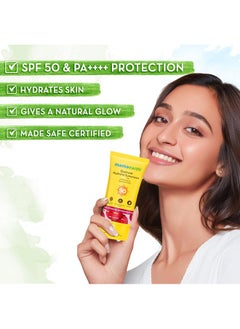 Mamaearth Beetroot Hydraful Sunscreen With Hyaluronic Acid 50 G Spf 50 & Pa++++ Uva & B Protection Hydrates Skin For Oily Combination & Dry Skin No White Cast  - Image 3