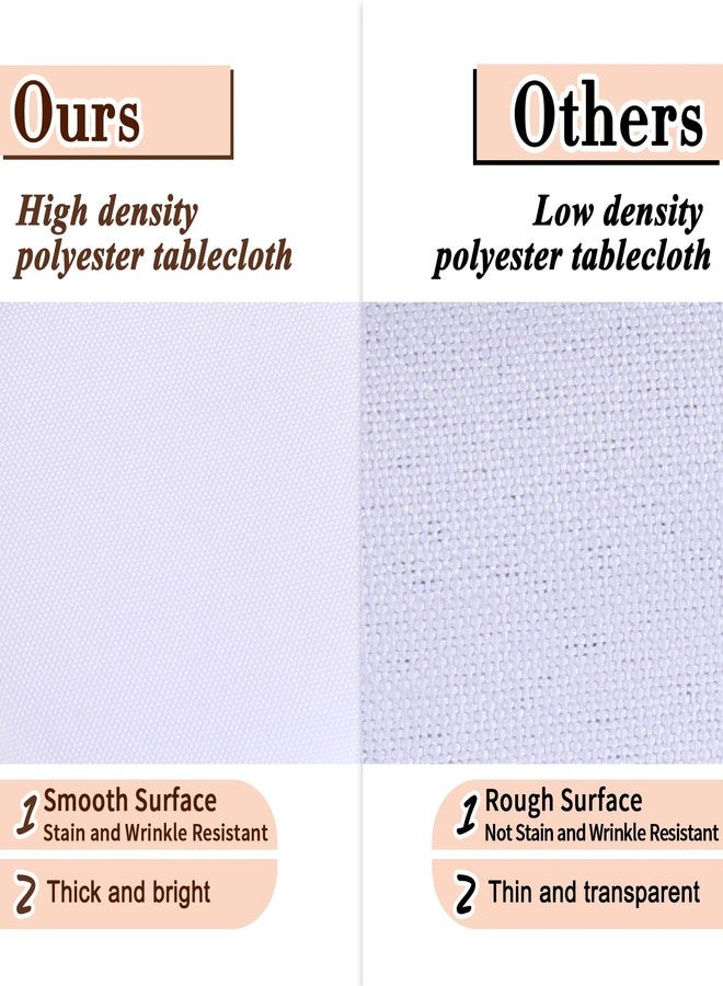 Kesfey 90 Inch Round Table Cloths White 2 Packs Stain and Wrinkle Polyester Tablecloths Washable High Density Tablecovers Fabric Table Covers for Wedding Celebration Buffet Camping Banquet Parties - Image 5