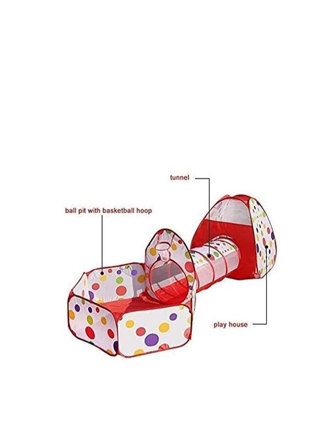 يوستيد خيمة لعب للأطفال 3 في 1 / مجموعة خيمة لعب كومبو مع نفق لعب للأطفال، خيم لعب للأطفال قابلة للطي، منزل لعب قابل للحمل في الهواء الطلق، خيمة ألعاب داخلية للأميرة الأمير، قلعة حجيرة، هدايا، مقاس واحد - Image 2